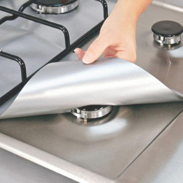 4pcs/lot Stove Protector Cover Liner Non-Stick Aluminum Foil Dishwasher Safe