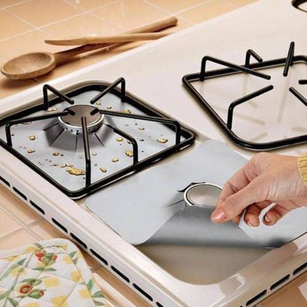 4pcs/lot Stove Protector Cover Liner Non-Stick Aluminum Foil Dishwasher Safe