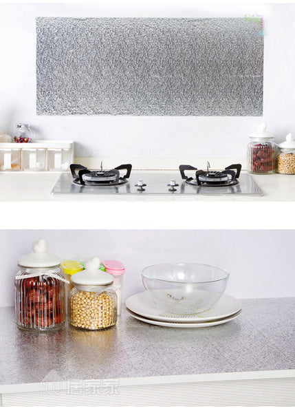 Kitchen Oil Proof Waterproof Sticker Aluminum Foil Kitchen Stove Cabinet Stickers
