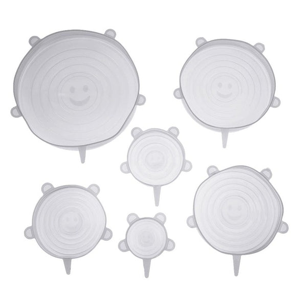 6pcs Silicone Stretch Lid Cover Suction Lid-bowl Pan Reusable Silicone Food Cover