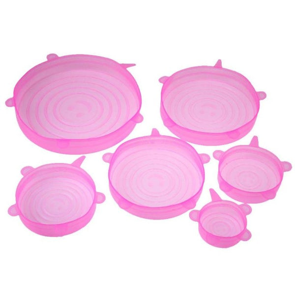 6pcs Silicone Stretch Lid Cover Suction Lid-bowl Pan Reusable Silicone Food Cover