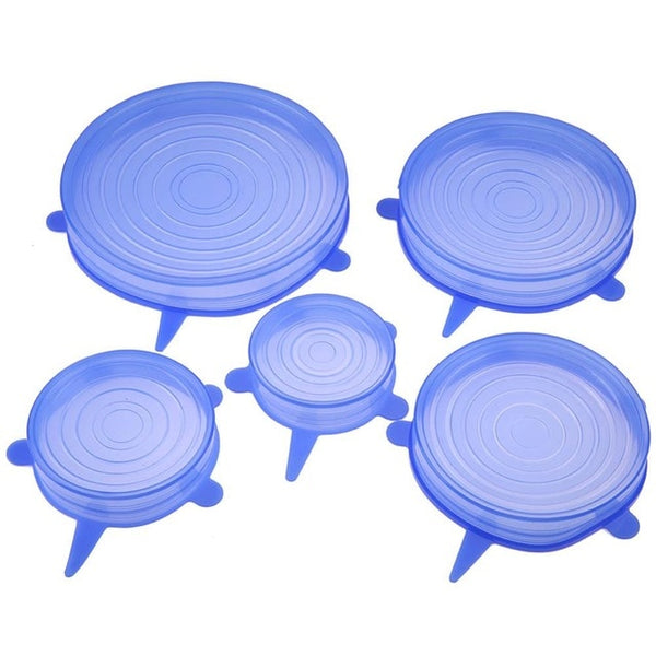 6pcs Silicone Stretch Lid Cover Suction Lid-bowl Pan Reusable Silicone Food Cover