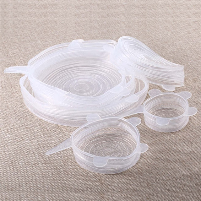 6pcs Silicone Stretch Lid Cover Suction Lid-bowl Pan Reusable Silicone Food Cover