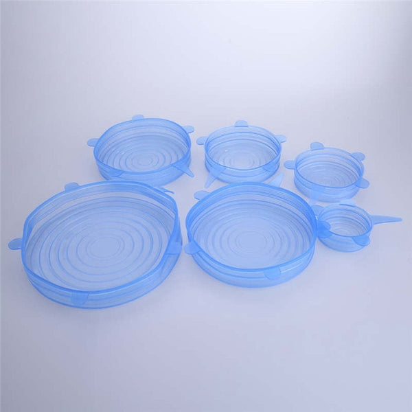 6pcs Silicone Stretch Lid Cover Suction Lid-bowl Pan Reusable Silicone Food Cover